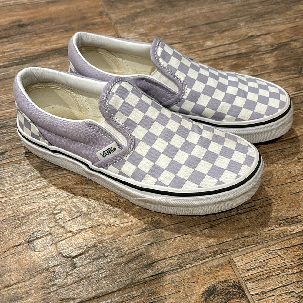Purple and white vans